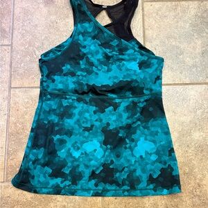 Lululemon Athletica Blue Camouflage Tank Top